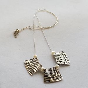 Shube Sterling Pearl Station Necklace Shube 925TL